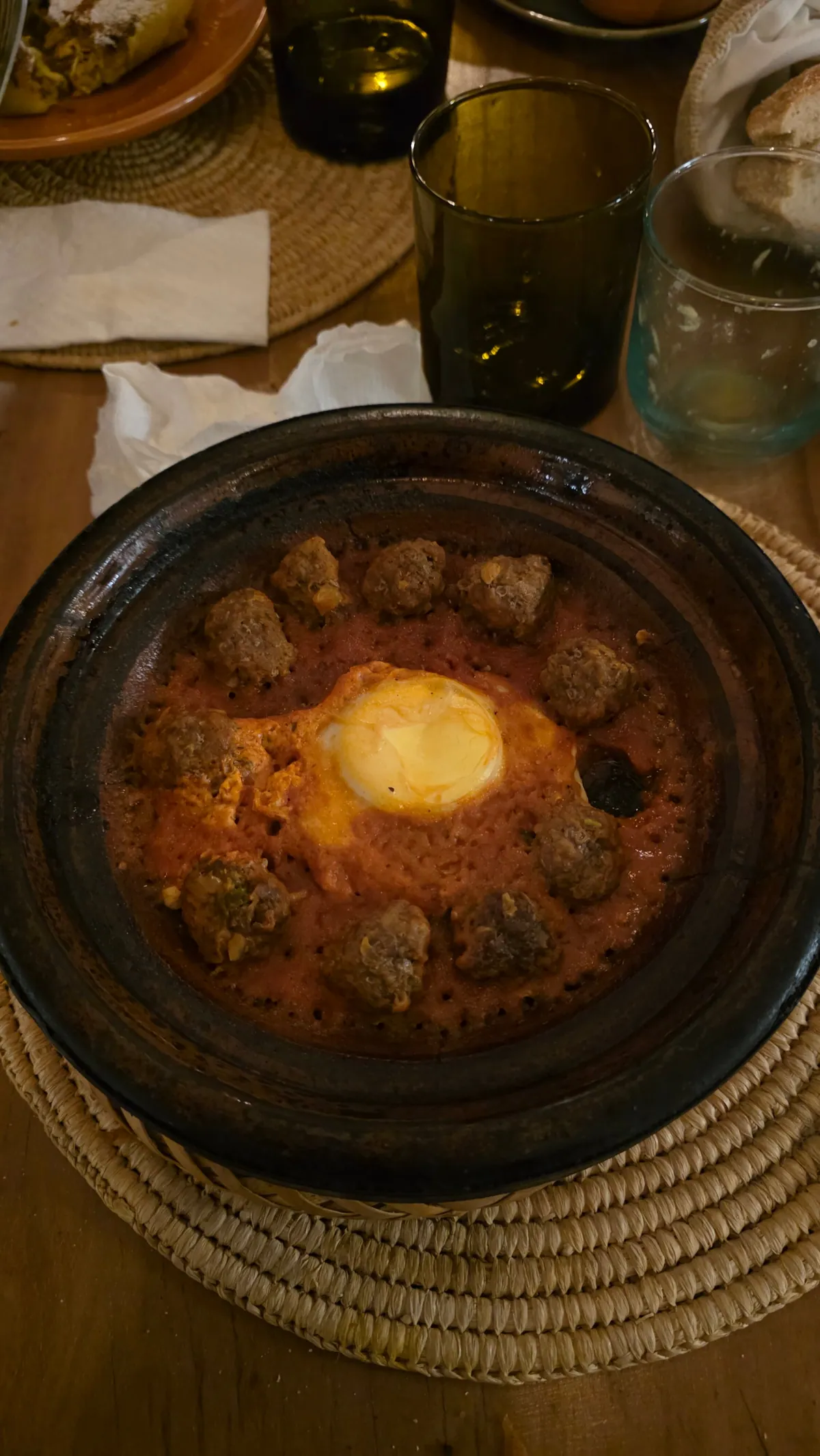 Kefta tagine: Spiced meatballs, tomato, a soft-baked egg